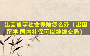 出国留学社会保险怎么办（出国留学 国内社保可以继续交吗）